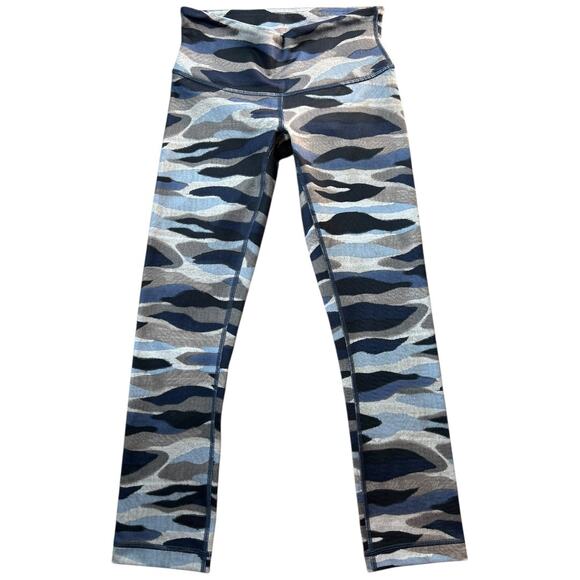 NEW Lululemon Wunder Under Crop III Mini Coast Camo Deep Navy Multi Size 2 - Picture 8 of 11